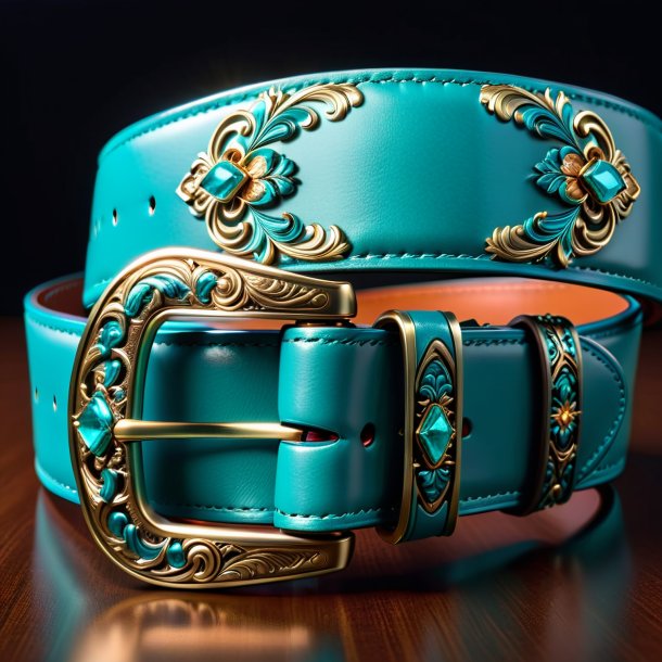 Clipart of a teal belt from iron