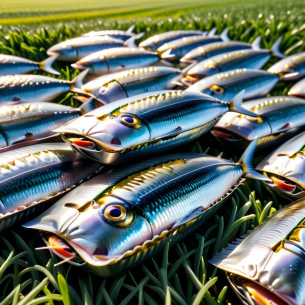 Pic of a sardines in a coat on the field