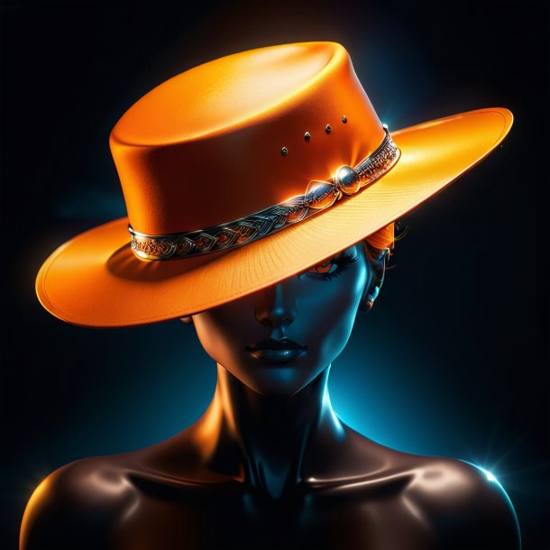 Clipart of a orange hat from metal