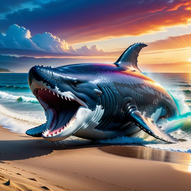 Picture of a angry of a whale on the beach