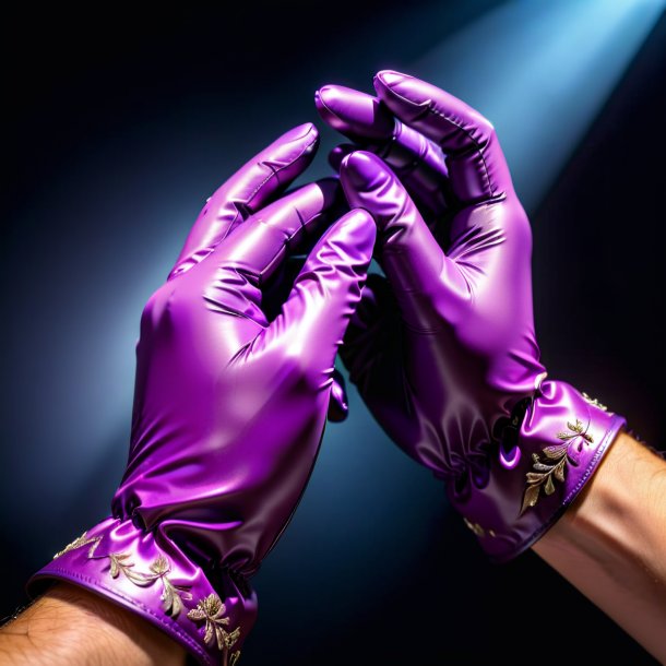 Photo of a plum gloves from polyethylene