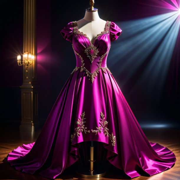 Photography of a magenta dress from metal