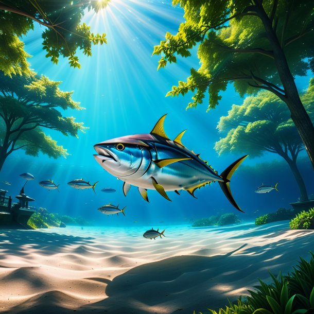 Image of a swimming of a tuna in the park
