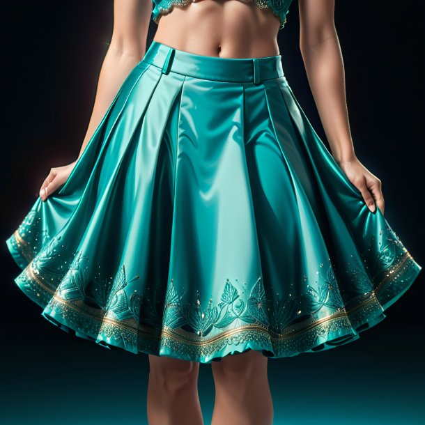 Illustration of a teal skirt from clay