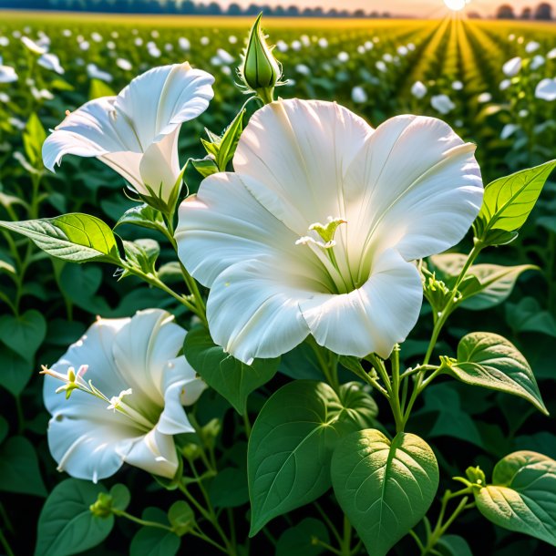 "portrait of a white bindweed, field"