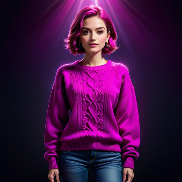 Illustration of a magenta sweater from metal