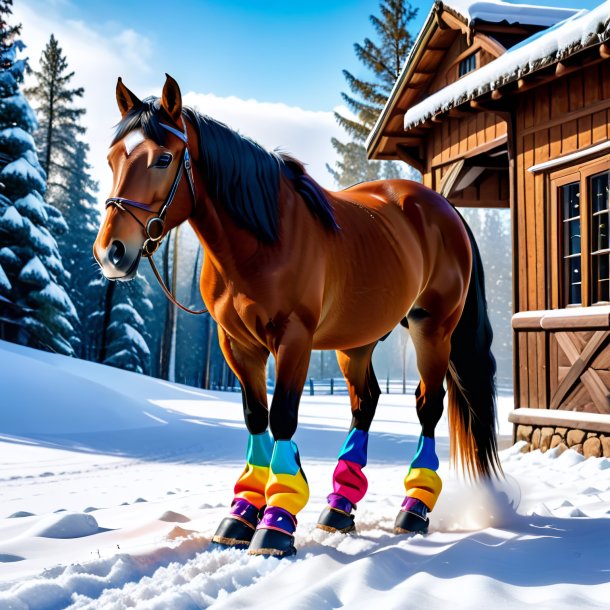 Pic of a horse in a shoes in the snow