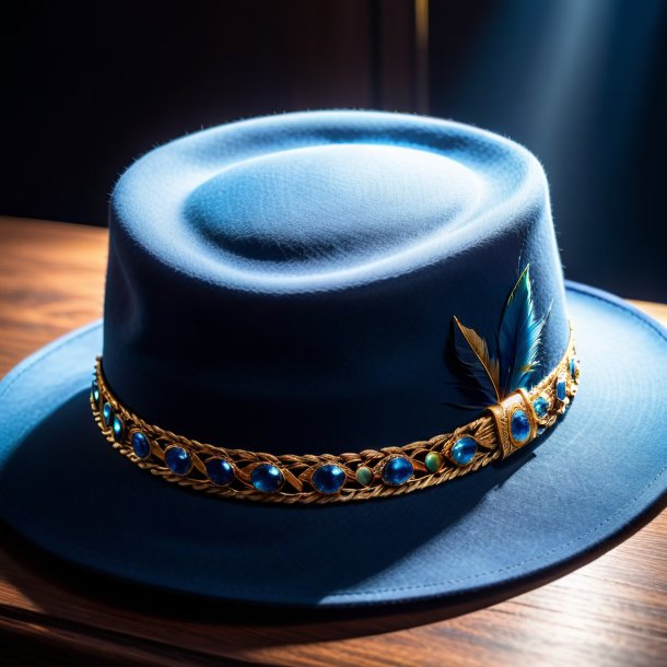Pic of a blue hat from stone