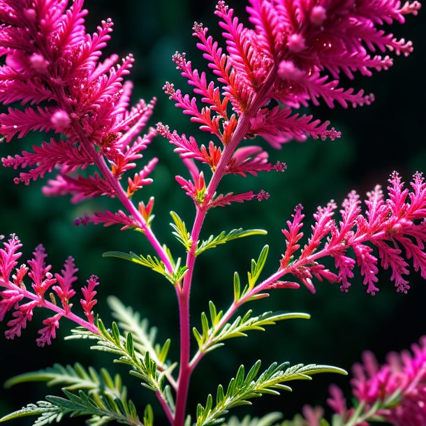 Portrayal of a hot pink wormwood
