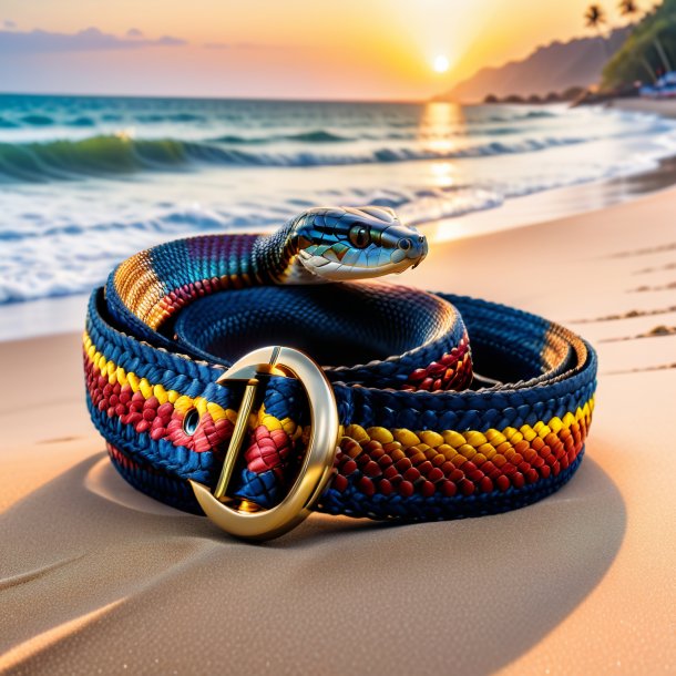 Picture of a cobra in a belt on the beach