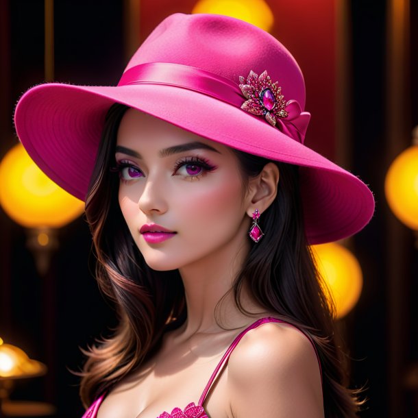 Photography of a hot pink hat from stone