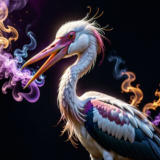 Pic of a purple smoking stork
