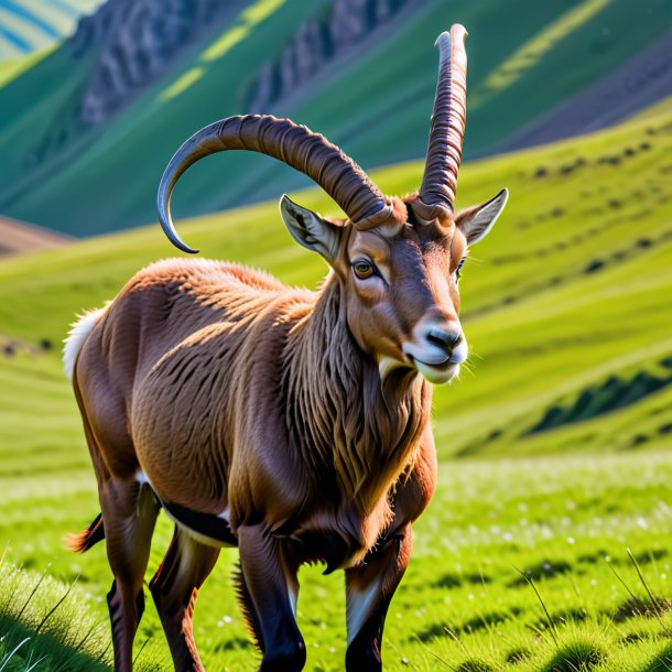 Image of a playing of a ibex on the field