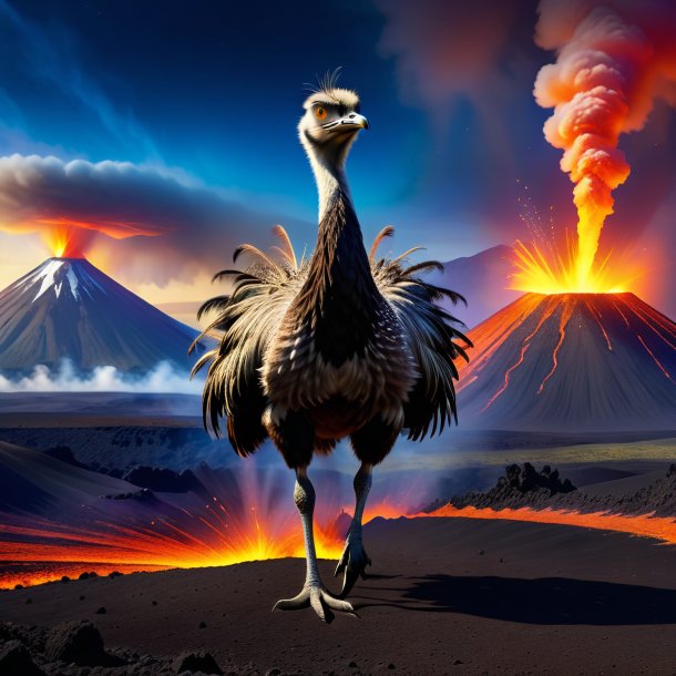 Image of a dancing of a emu in the volcano