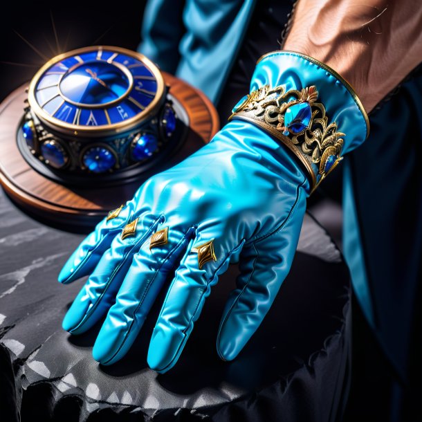 Picture of a azure gloves from stone