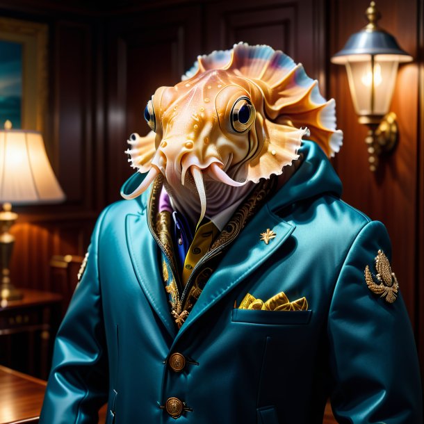 Image of a cuttlefish in a jacket in the house