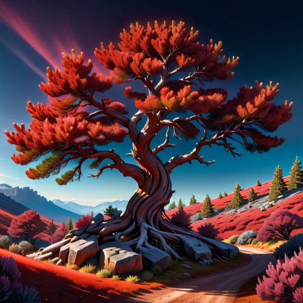 Illustration of a red juniper