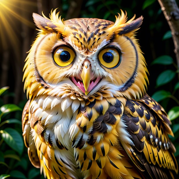 Pic of a yellow smiling owl
