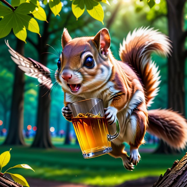 Pic of a drinking of a flying squirrel in the park