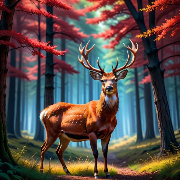Pic of a red waiting deer