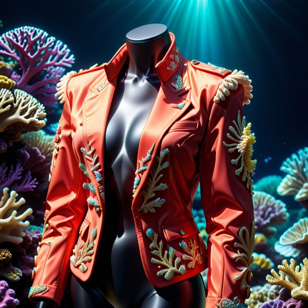 Drawing of a coral jacket from polyethylene