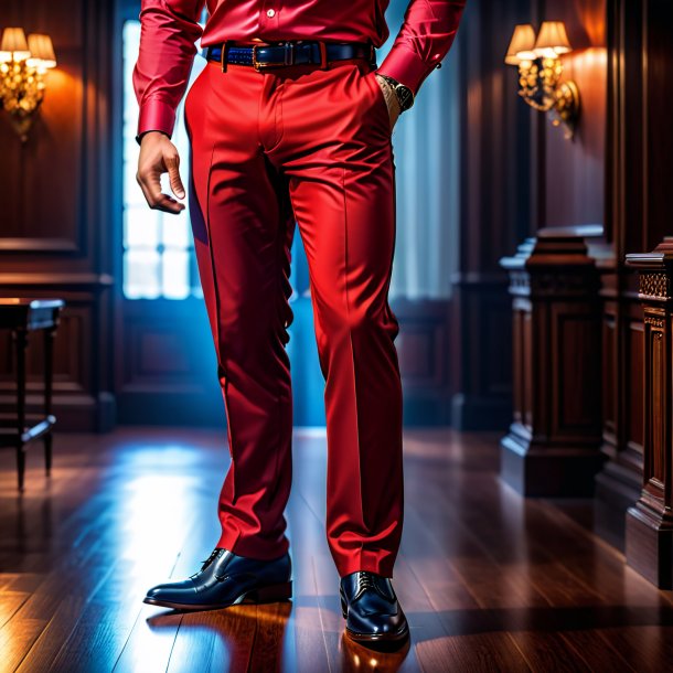 Picture of a red trousers from iron