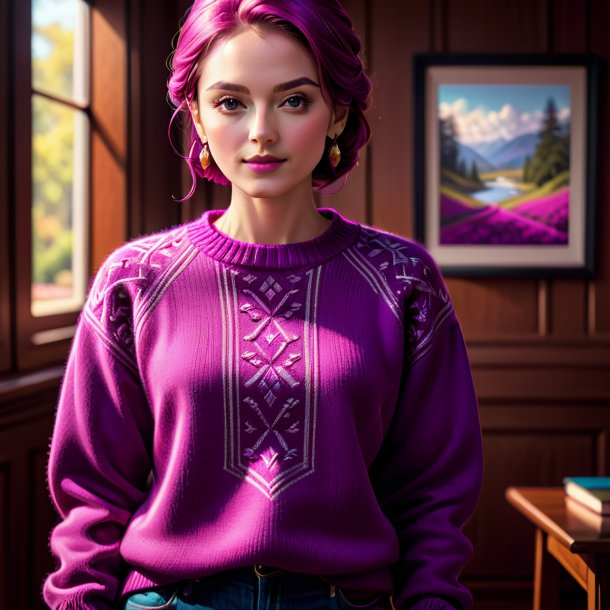 Sketch of a magenta sweater from clay