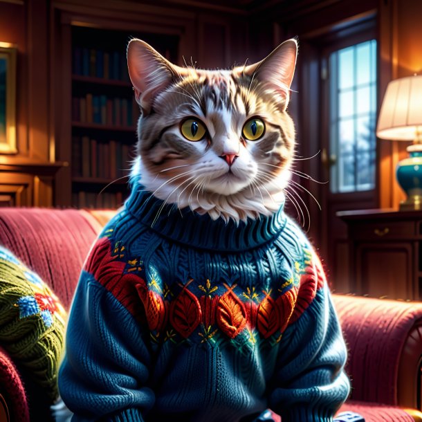 Illustration of a mol in a sweater in the house