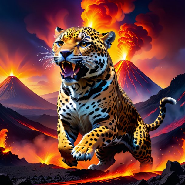 Pic of a dancing of a jaguar in the volcano