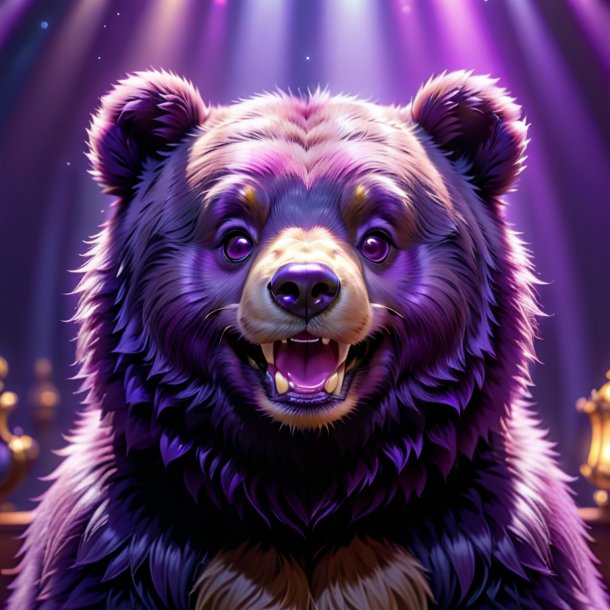Pic of a purple smiling bear