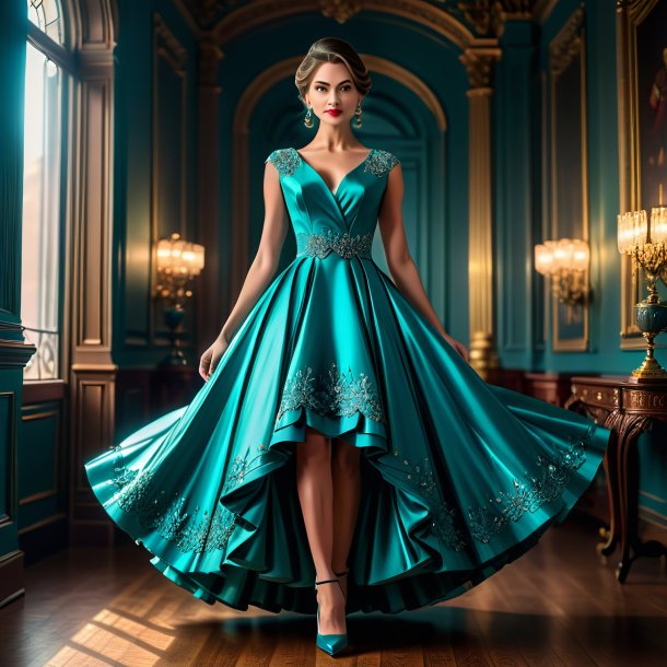 Photo of a teal dress from paper