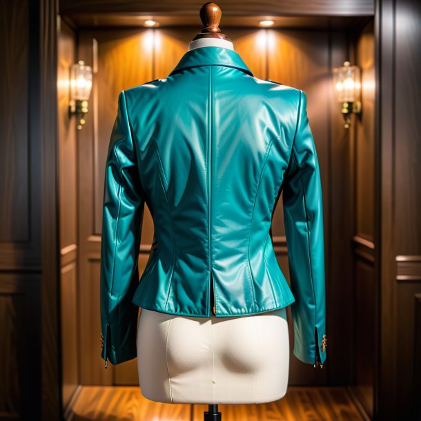 Pic of a teal jacket from wood
