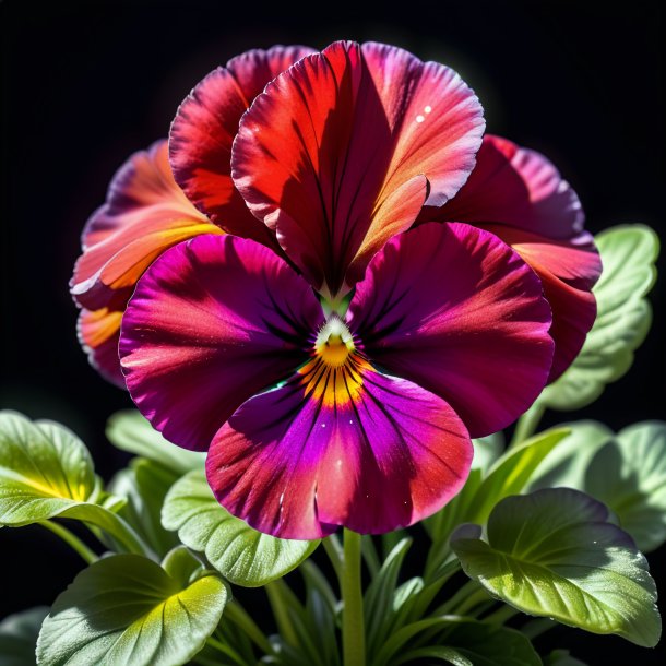 Picture of a crimson pansy