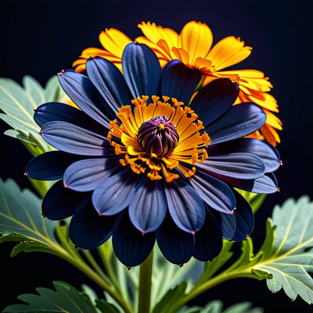 Figure of a navy blue fig marigold