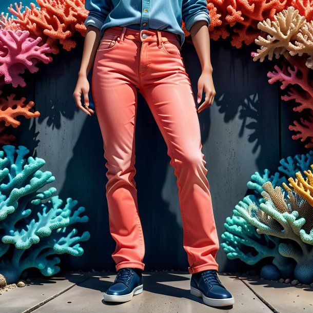 Иллюстрация коралловых джинсов из бетона