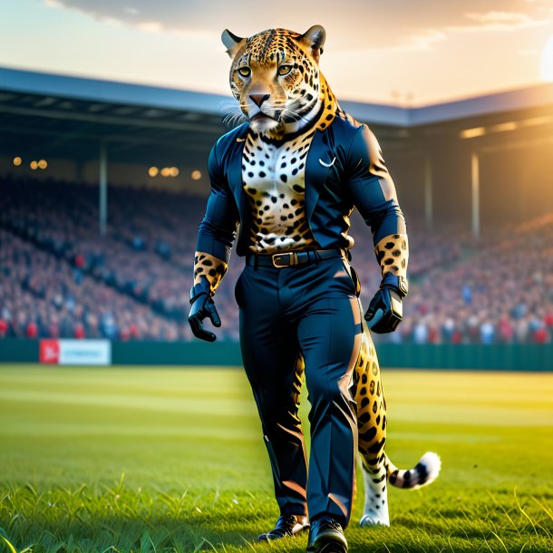 Imagen de un jaguar en los pantalones en el campo