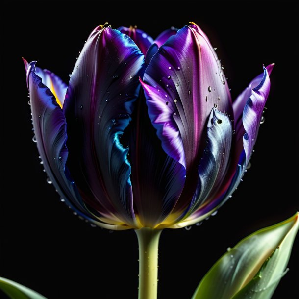 Illustration of a black tulip