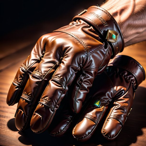Drawing of a brown gloves from iron