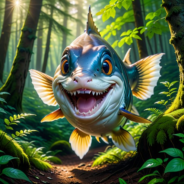 Picture of a smiling of a haddock in the forest