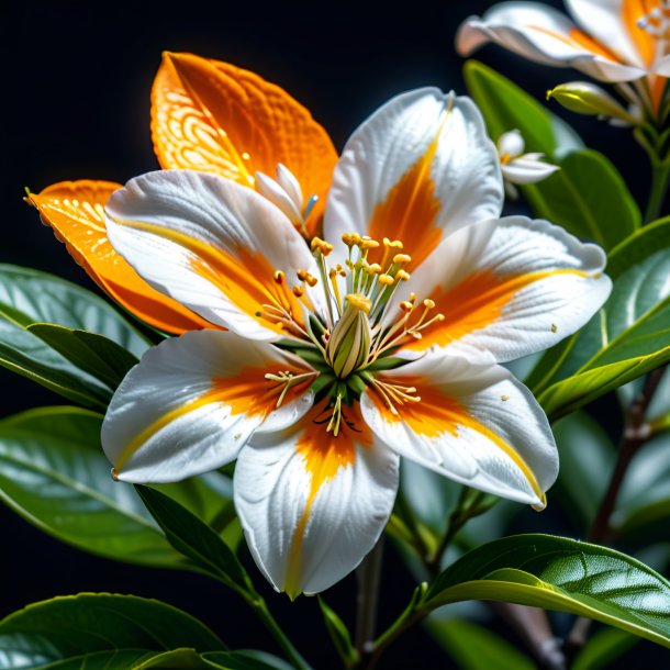 Рисунок серебряного апельсинового цветка